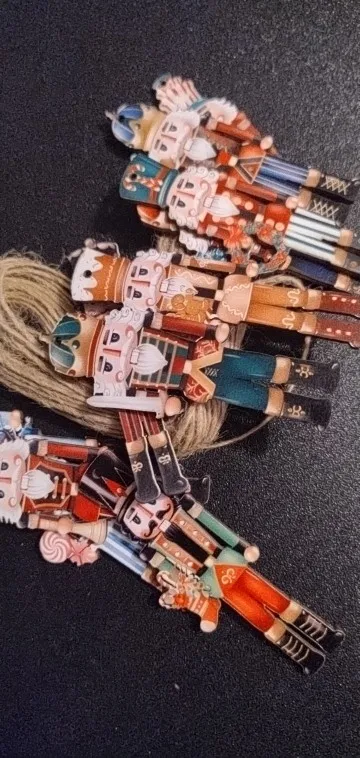 24pcs Christmas Nutcracker Soldier Wooden Pendant Xmas Tree Hanging Ornament 2025 Navidad Decoration for Home 2026 New Year Gift photo review