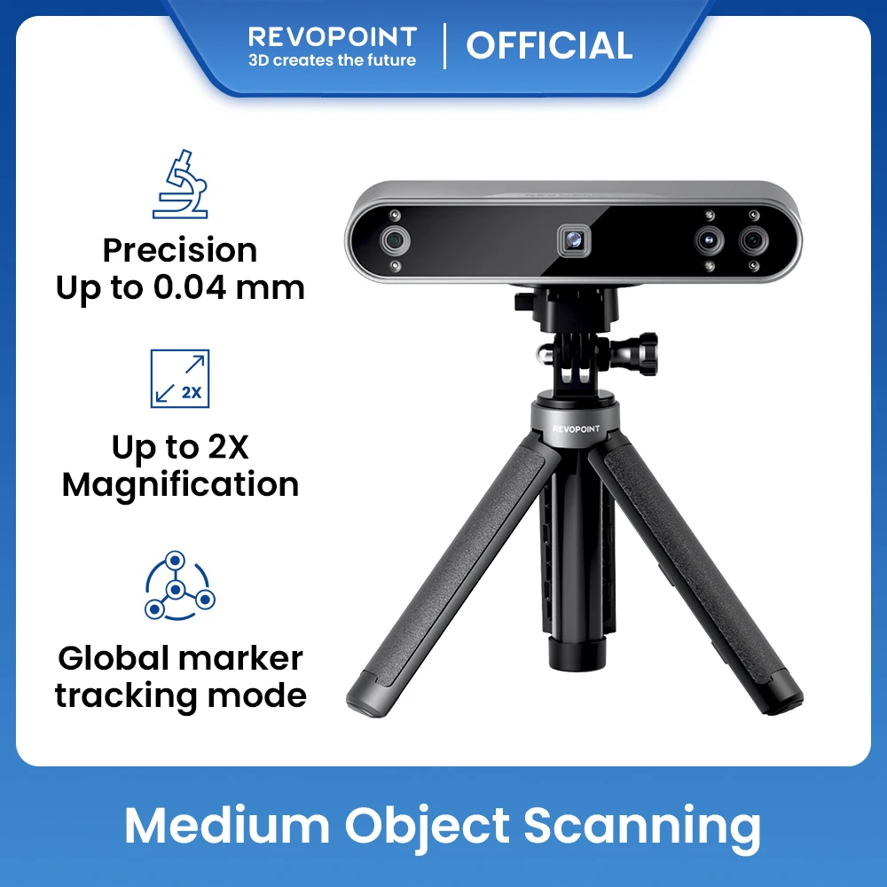 

Revopoint POP 3 PLUS 3D Scanner For 3D Printer 0.04mm Precision 18fps Speed Handheld Scanner Standard Medium Object 3D Scanner