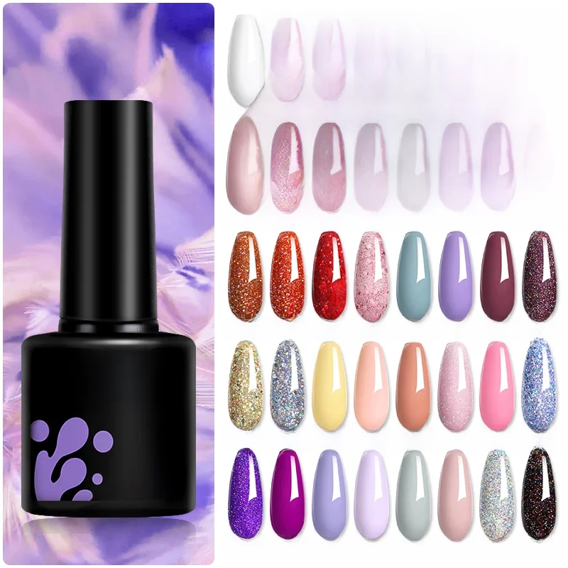 LILYCUTE 7ML paillettes Gel vernis à ongles coloré Semi Permanent tremper UV LED ongles Art pour manucure mat manteau Nail Art Design