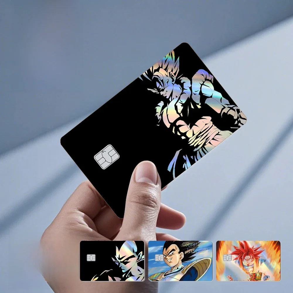 Magic Shark Goku Vegeta Cool Shinny Holographic Laser Credit Debit Card Sticker Film Front Skin Cover