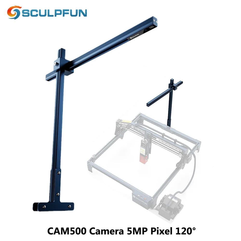 SCULPFUN Módulo Lightburn Câmera para Gravador Laser, Posicionamento de Precisão, Gravação HD, Image Tracing Process Recording, CAM500