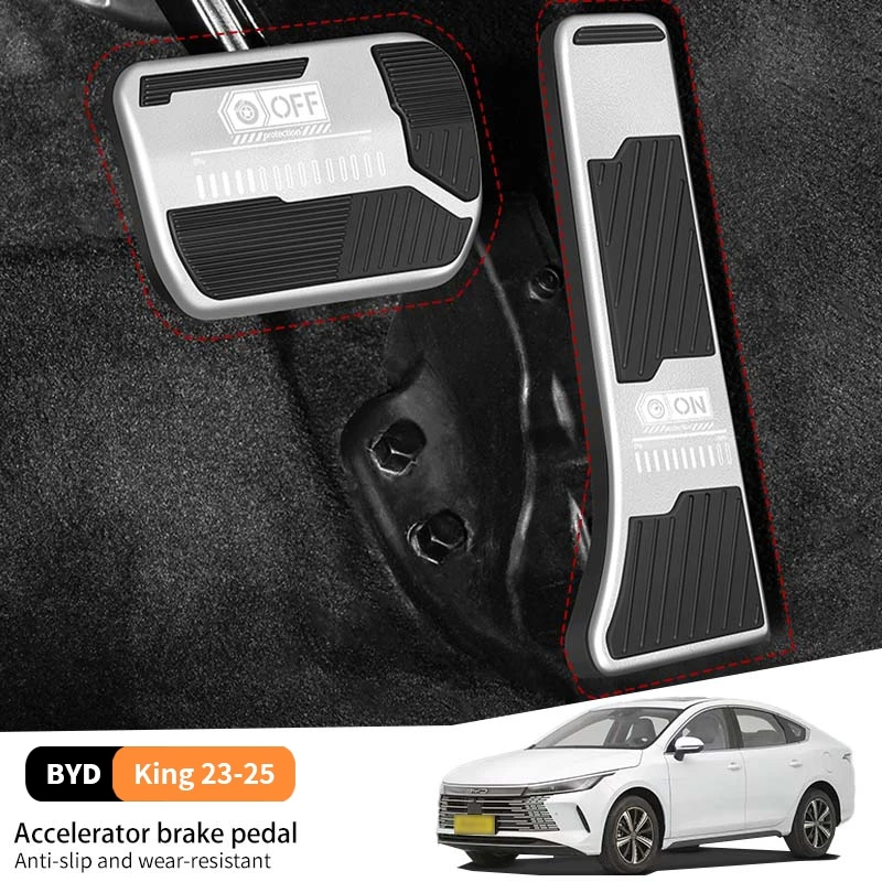 

For Byd King 2023-2025 Car Accelerator Brake Anti-slip Pedal Stainless Steel Dust-proof Protective Case Scratch Wear resistant