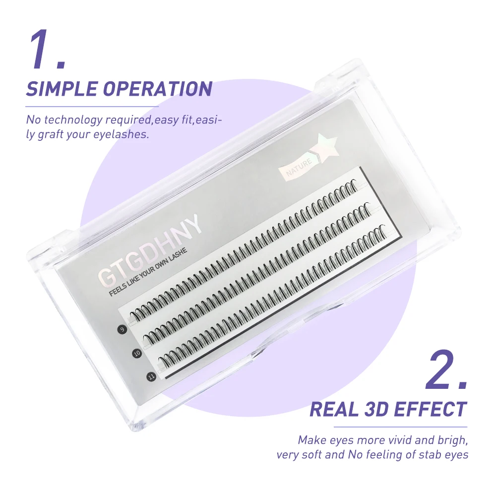 A/M Shape Spikes Fish Tail Cluster Eyelash Mix Heat Bonded Extension V Under Lower Lashes Individual Makeup DIY Premade Fan Set