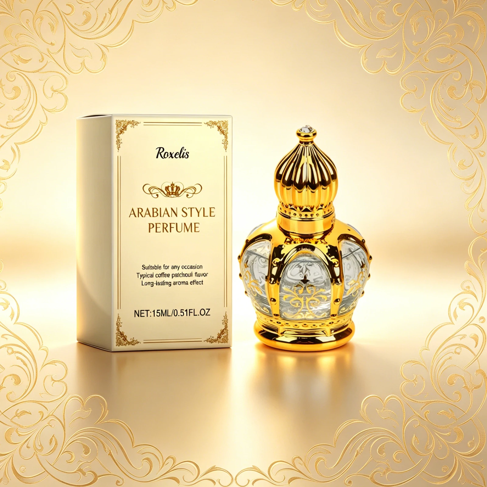 

Roxelis 15ml Coffee Patchouli Natural Fragrance Fresh Elegant Long-Lasting Charm Atmosphere Date Perfume for Men And Women