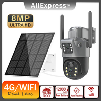 4K 8MP 4G/WIFI Dual Lens PTZ Solar Camera Dual screen PIR Human Tracking WIFI Security CTV Surveillance IP Camera Outdoor