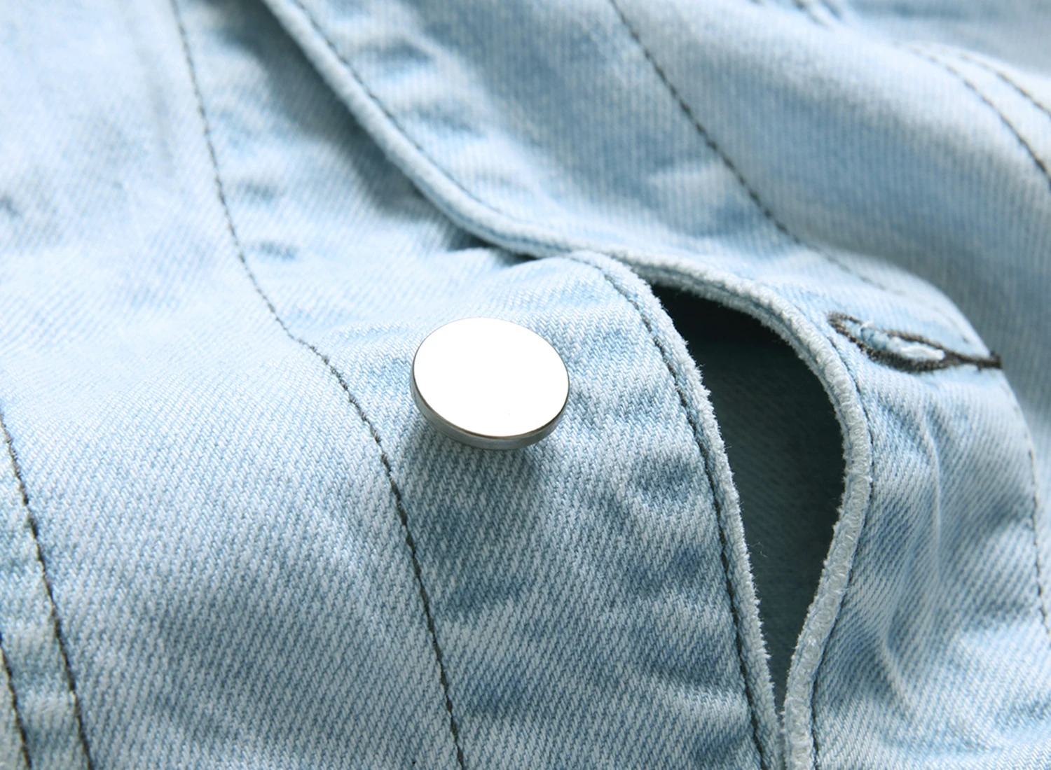 Lichtblauw gescheurd spijkerjack voor heren, klassiek mode slim fit jack LAM2015Llight