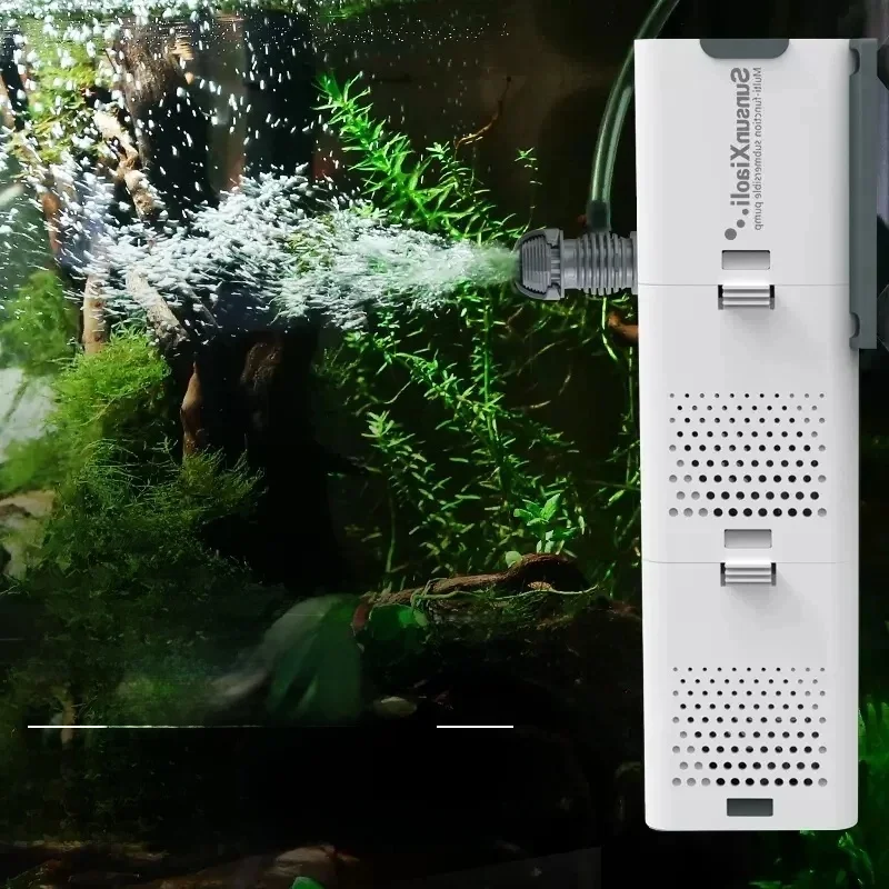 SUNSUN 3 w 1 filtr do akwarium filtr do akwarium Mini filtr do akwarium akwarium tlen zatapialny oczyszczacz wody — zdjęcie 2