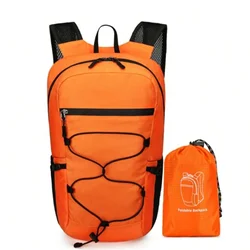 A folding backpack Orange durable packable backpack Practical gifts, leisure travel Hiking camping cycling