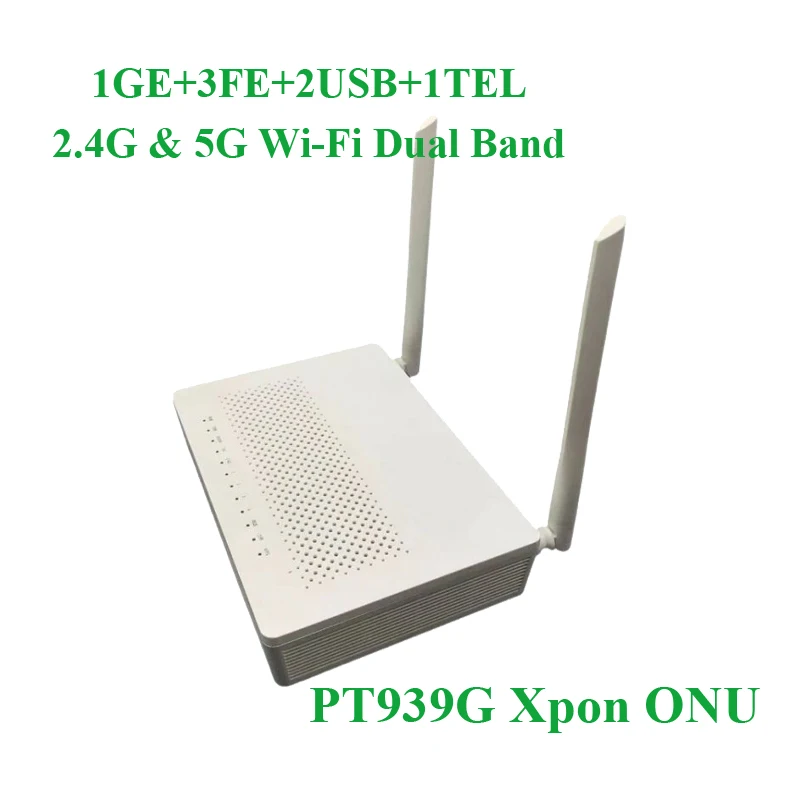 Imagem -03 - Router Terminal da Fibra Ótica de Xpon Onu 1ge 3fe 2usb 1tel Hgu Wifi 2.4g 5g Faixa Dupla Ont sc Upc Ftth 100 Original Novo