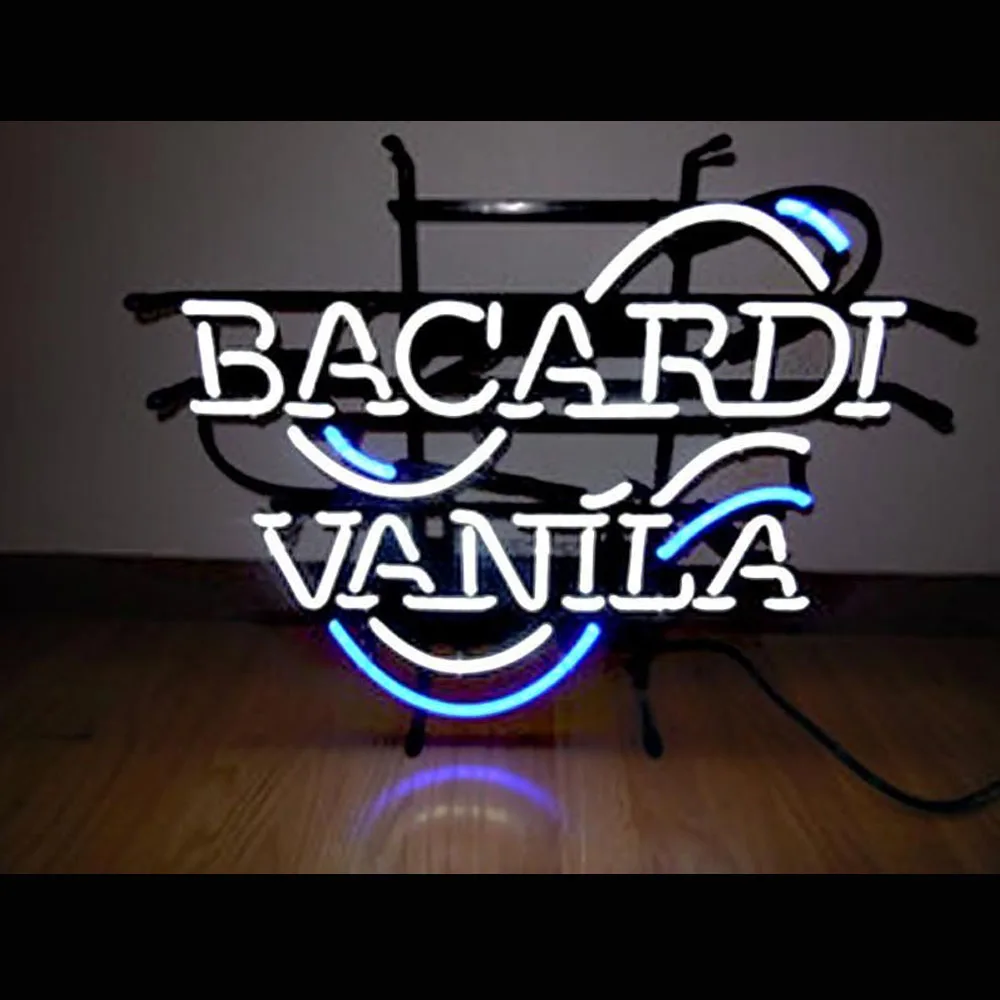 

BACARDE VANILAA Beer Neon Light Sign Custom Handmade Real Glass Tube Bar Company Store Advertise Wall Decor Display Lamp 17"X14"