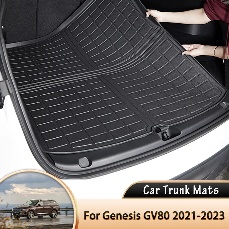 Car Boot Liner Cargo Rear Trunk Mats Luggage FLoor Tray Waterproof Carpet Accessories for Genesis GV80 JX1 2021 2022 2023 2024