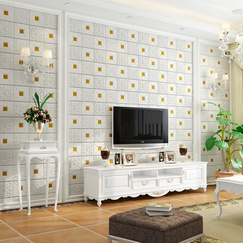 Ceramic Tile Wall Sticker Self-adhesive Home Decoration Background Wall Sticker 3D Wallpaper TV Background Decoration