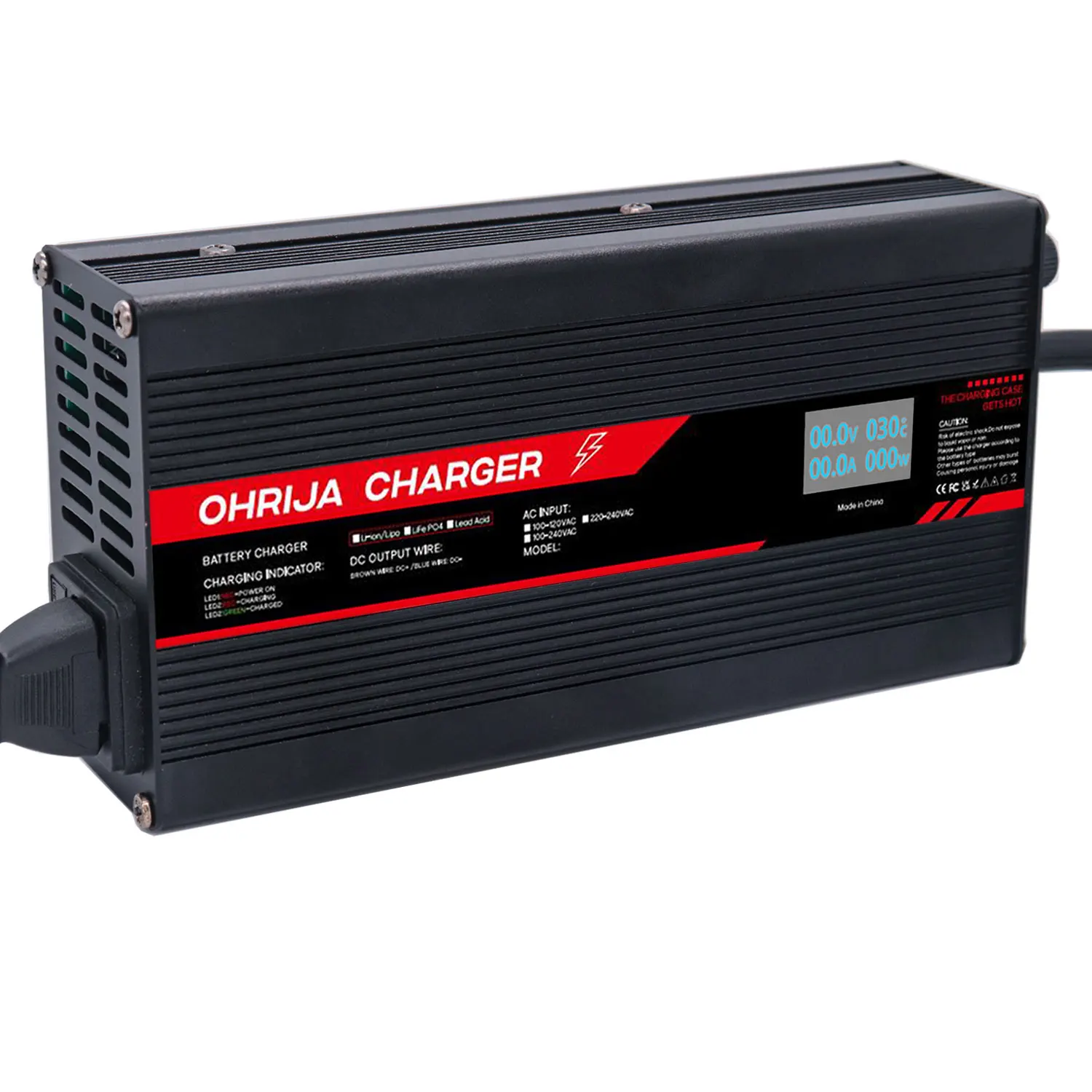 OHRIJA 54,75V 7A LiFeP04 Batterieladegerät 15S 48V LiFeP04 Ladegerät Aluminiumgehäuse Mehrfachschutz Anpassbarer Stecker OEM ODM Großhandel – Detail 1