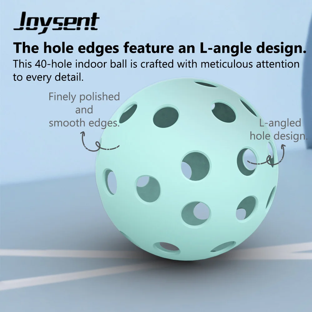 Joysent Durable Outdoor Pickleball Balls 40 Holes 74mm Training Paddle Ball TPE Plastic Competition Practice Light Blue