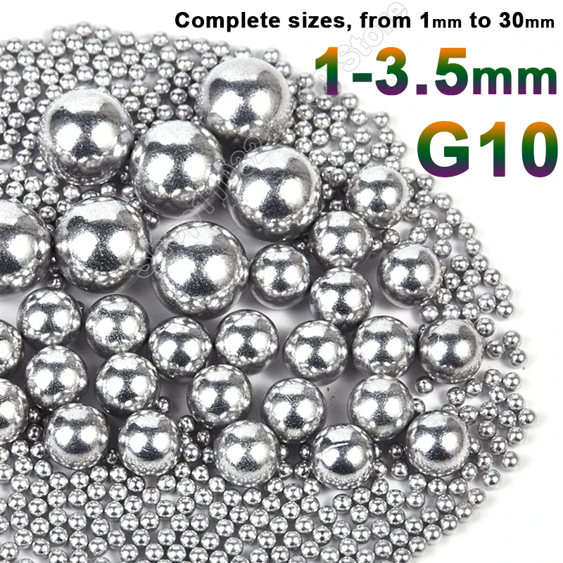 100-1000Pcs G10 Grade GCR15 High Precision Solid Bearing Steel Balls Chromium Steel Roller Beads for Screw Slider Dia 1‑3.5mm
