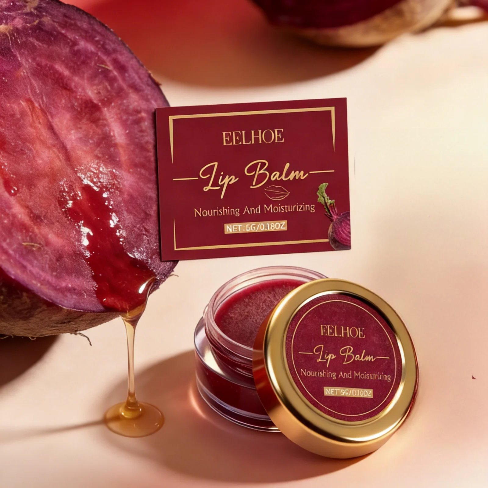 

EELHOE Beetroot Red Tinted Lip Balm for Chapped Lips Smooth Skin Barrier Repair Anti Crack Shea Butter Moisturizing Lip Balm 5g