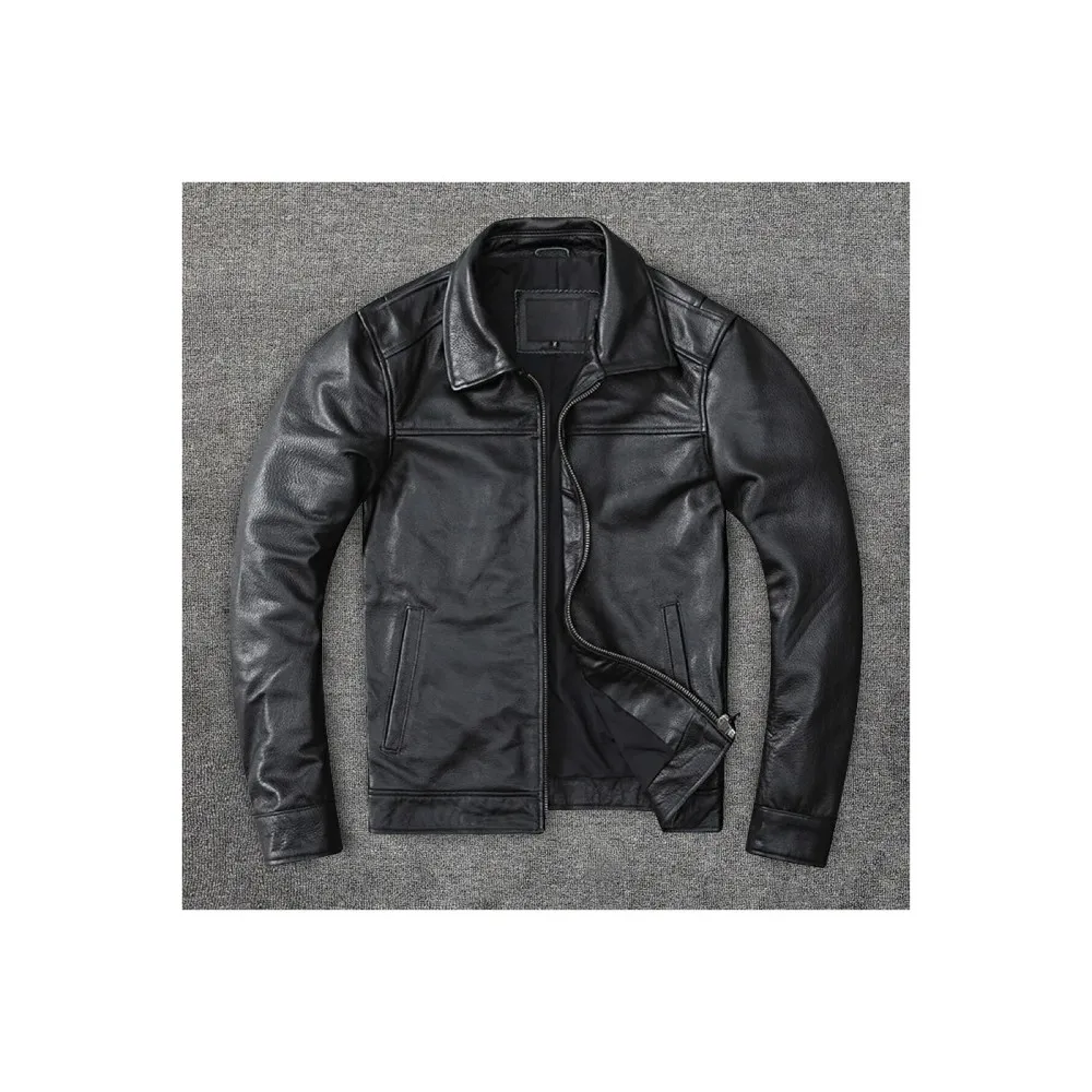 Genuine Leather Men's Coat Black Genuine Lambskin Autumn Winter New Season Men's Leather Jacket Vintage Motorcycle Jackets