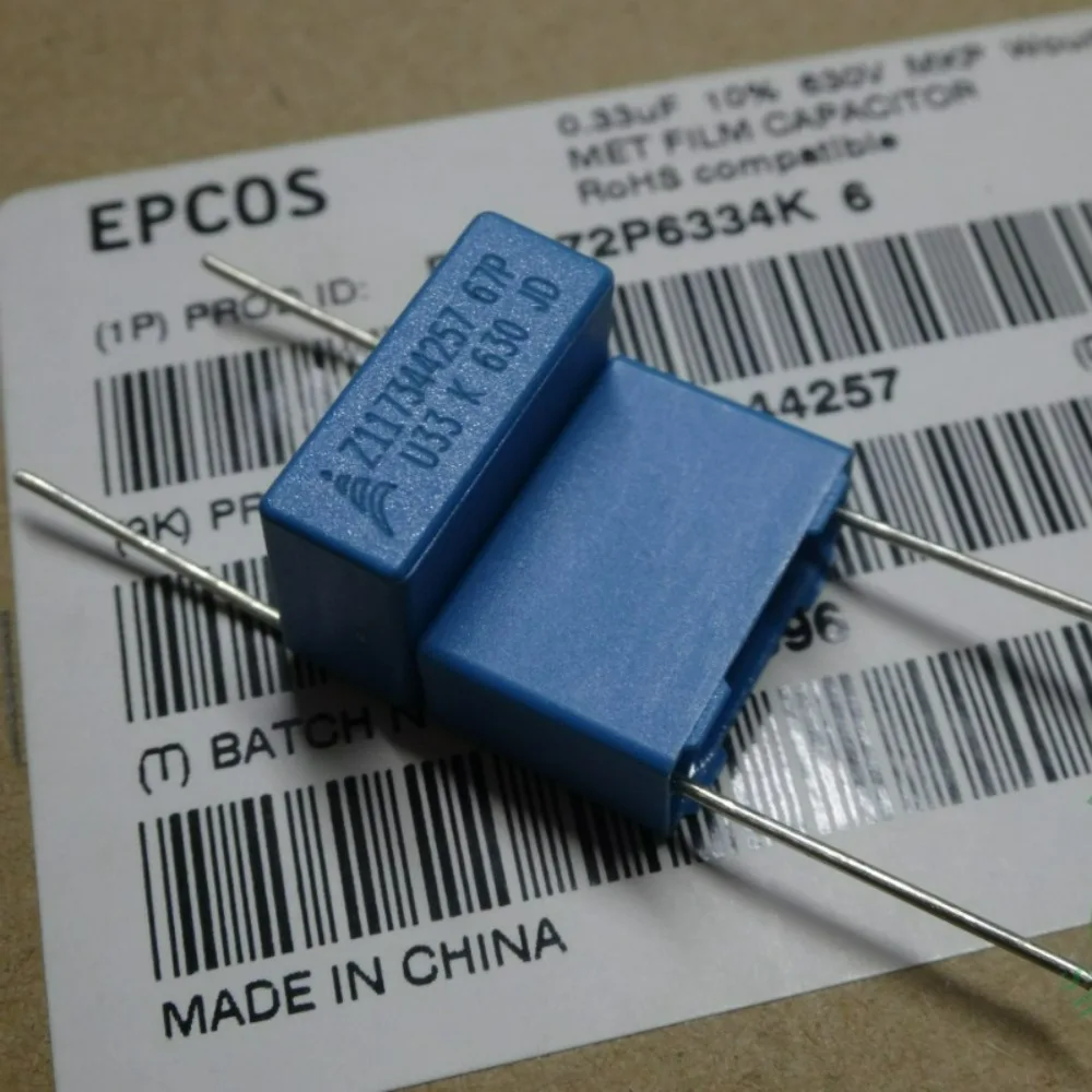 

5pcs/lot EPCOS 0.33uf 630v 330nf u33 334 K Brand New 15mm Film Capacitor B32672P6334K