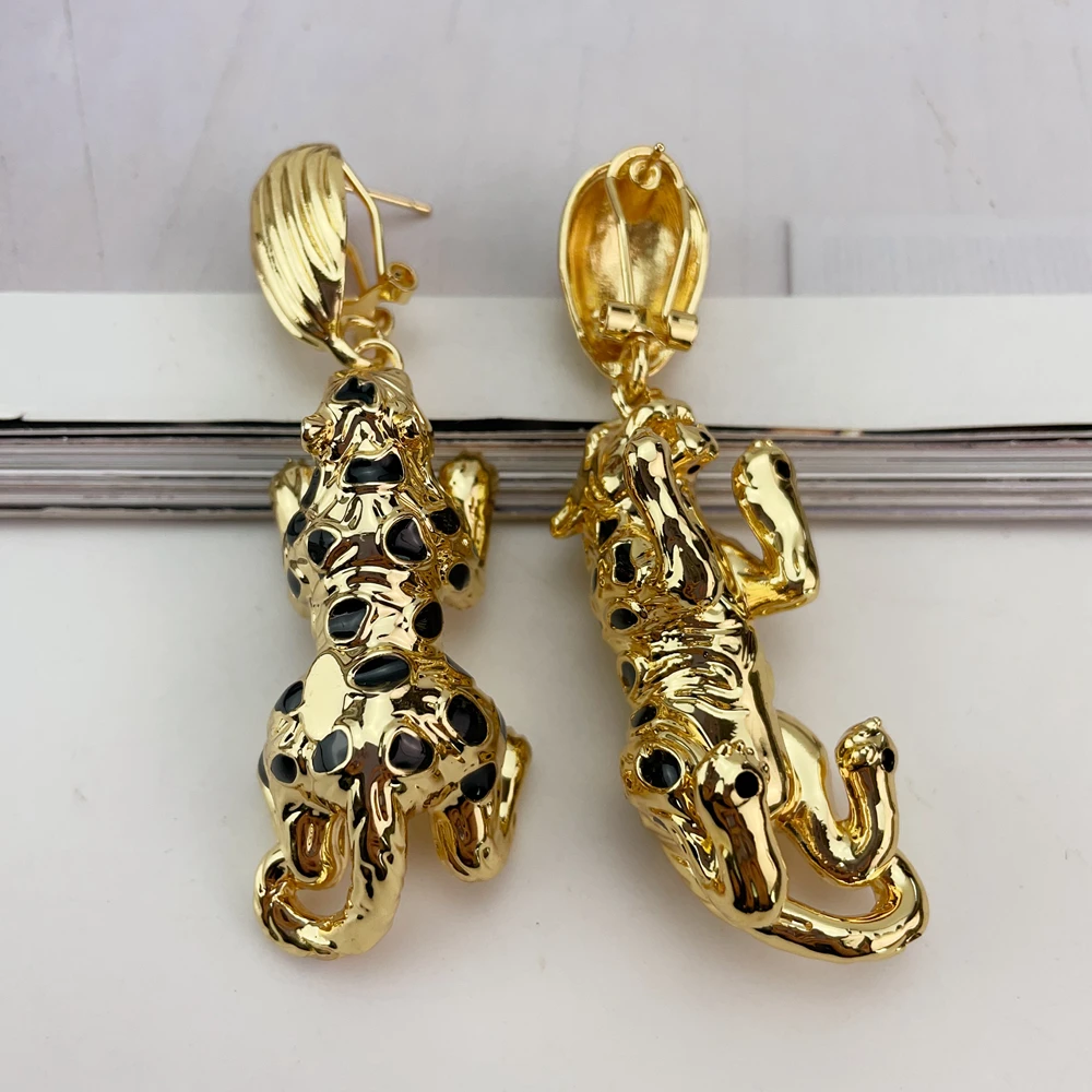 EMMA مجوهرات الزفاف الإيطالية المطلية بالذهب كبيرة طويلة سلسلة قلادة أقراط مأدبة هدية مجموعة مجوهرات الأزياء للنساء FHK21119