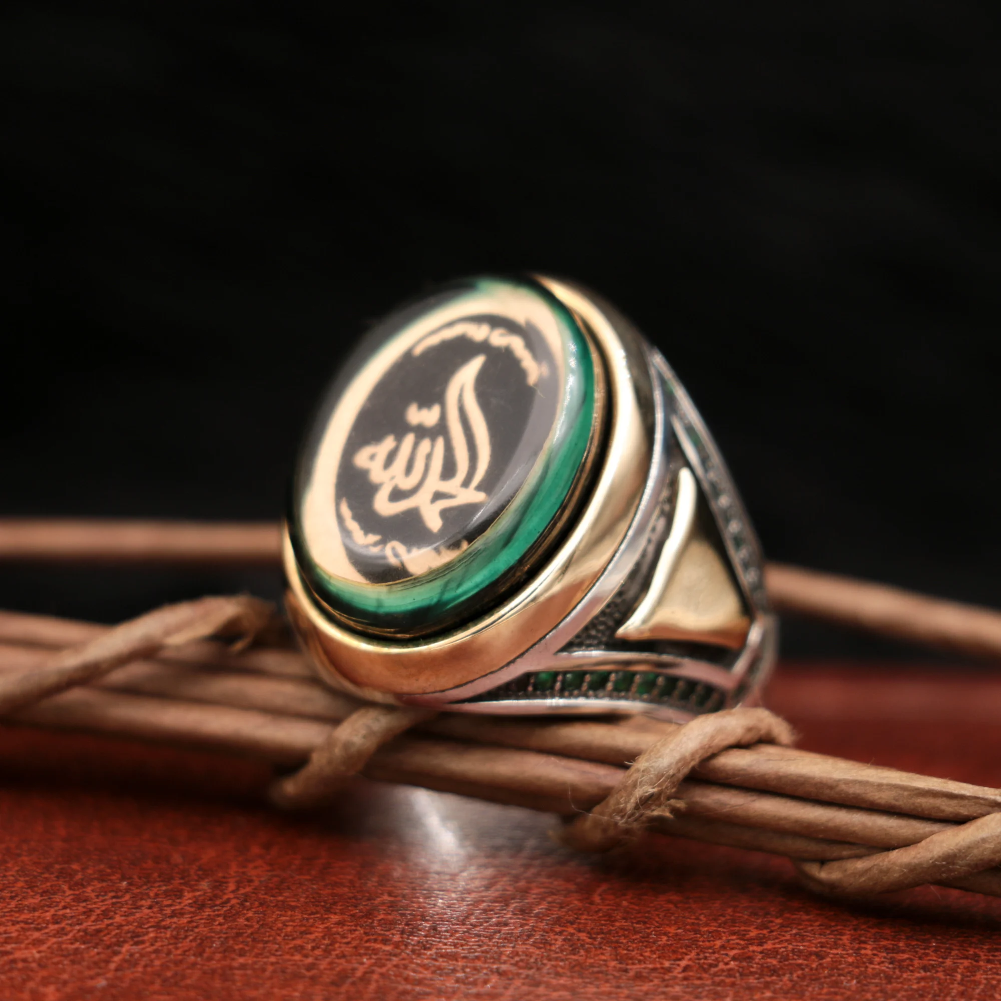 Alhamdullillah Written Handmade Ring With Arabic Calligraphy 925 Silver Men's Ring Islamic Turkish Men's Jewelry