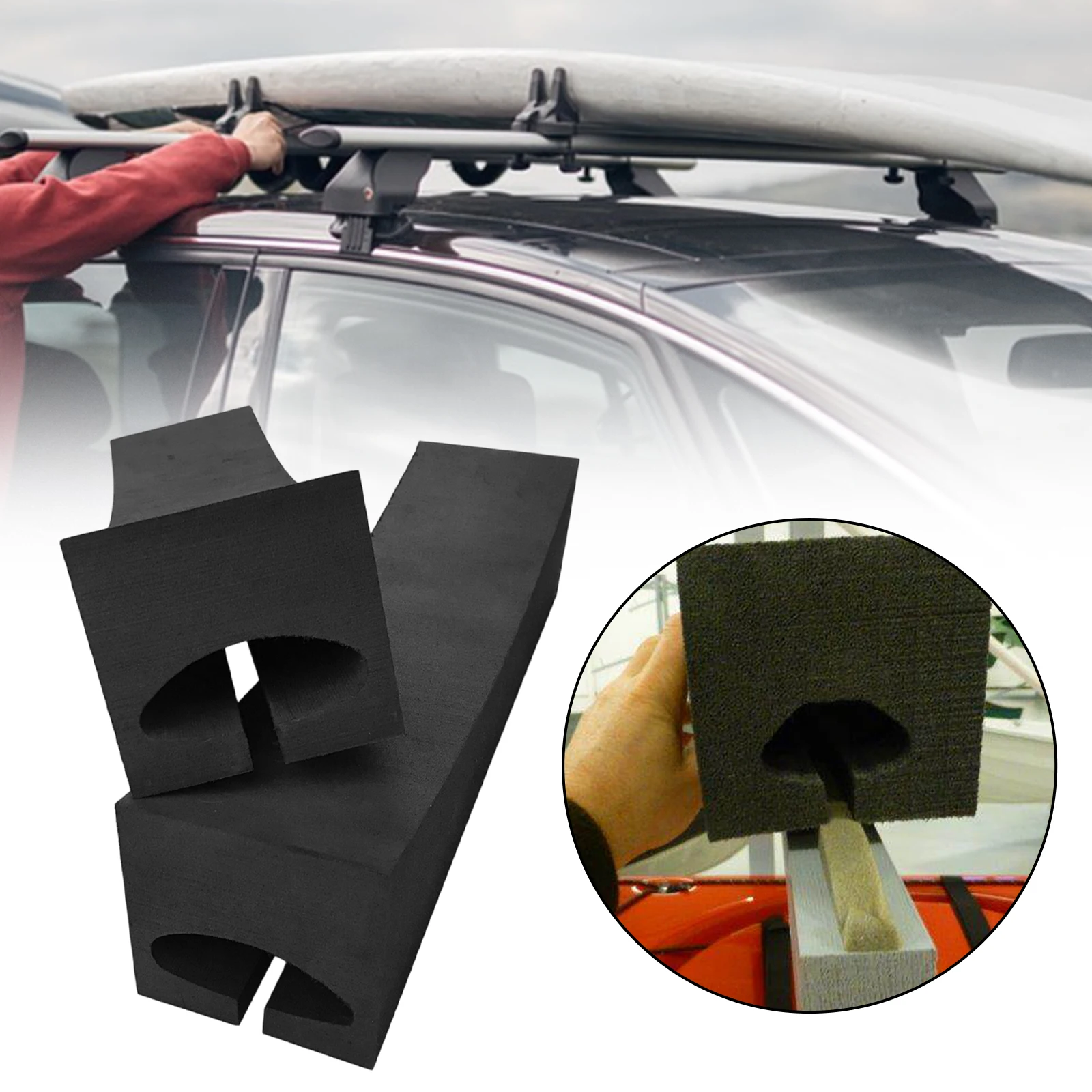 Kit de 2 Piezas para Transportar Kayaks en el Techo del Auto, Fácil de Instalar, Reemplazo de Portaequipajes Ovalado para Techo de Auto, Portaequipajes para Tabla de Surf