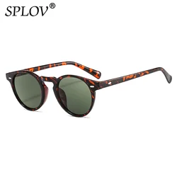 Fashion Round Sunglasses Men Women Vintage Brand Designer Black Leopard Green Shades AntiBlue Light Glasses Trendy Clear Eyewear