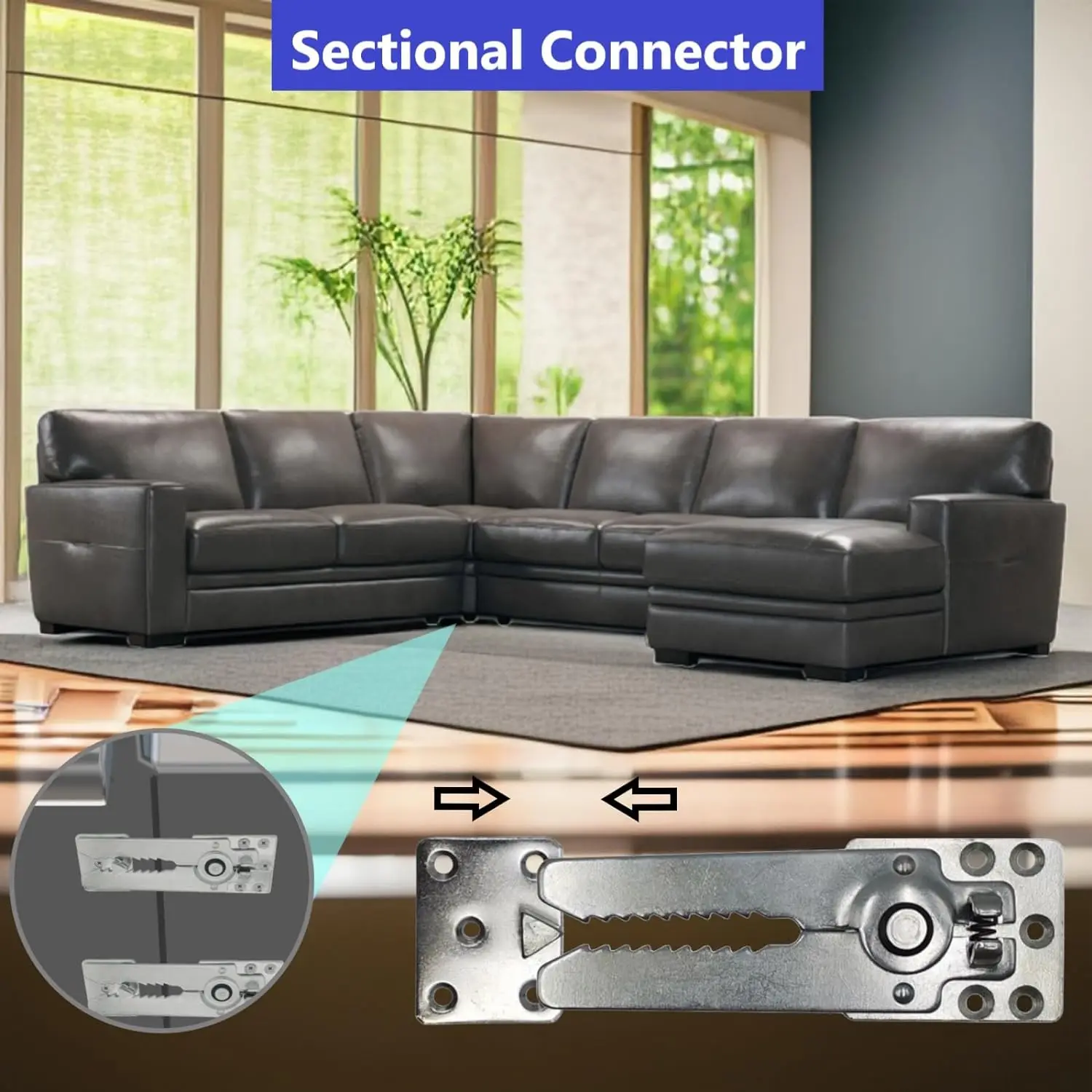 4Pcs Sofa Couch Sectional Connector Joint Snap For Modular Combination Alligator Crocodile Style Spring Nylon Rotatable