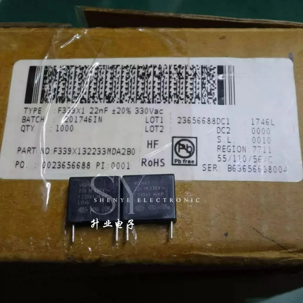 10pcs/lot F339X1 MKP 0.022uf 330vAC 22nf 223 M X1 Brand New 10mm Film Capacitor F339X132233M