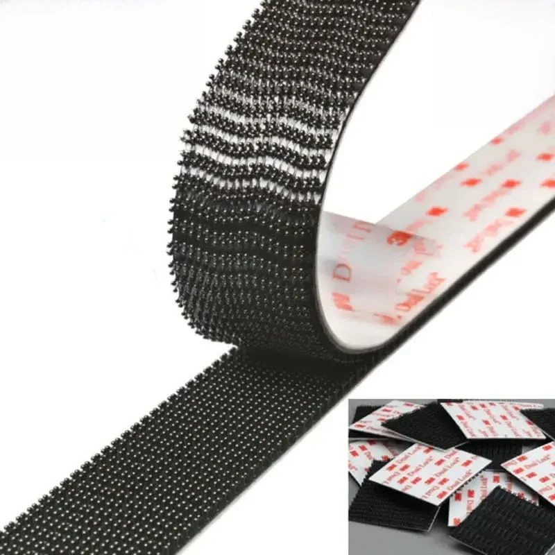 Fita Reclosable do prendedor do cogumelo preto, adesivo, fechamento duplo, 3M, 3M, SJ3550CF,