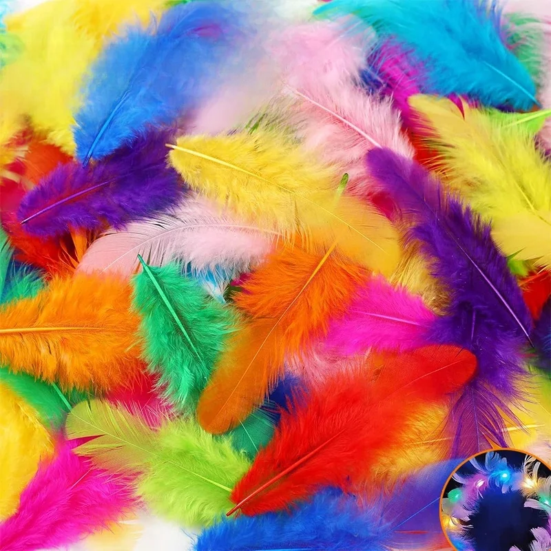 Kleurrijke veer ambachtelijke veer regenboog kleur kinderveer handgemaakte bruiloft DIY decoratie veer 3-5 inch