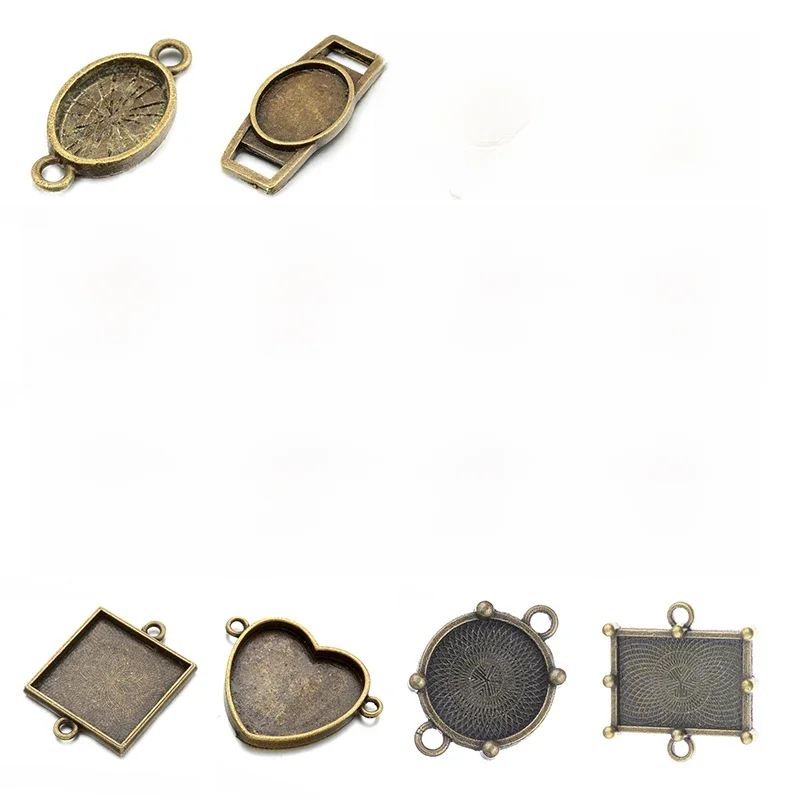 10 sztuk/partia Charms złącze Cabochon podstawa wykroje ustawienie dla naszyjnik wisiorek bransoletka DIY komponenty do wyrobu biżuterii akcesoria — zdjęcie 2