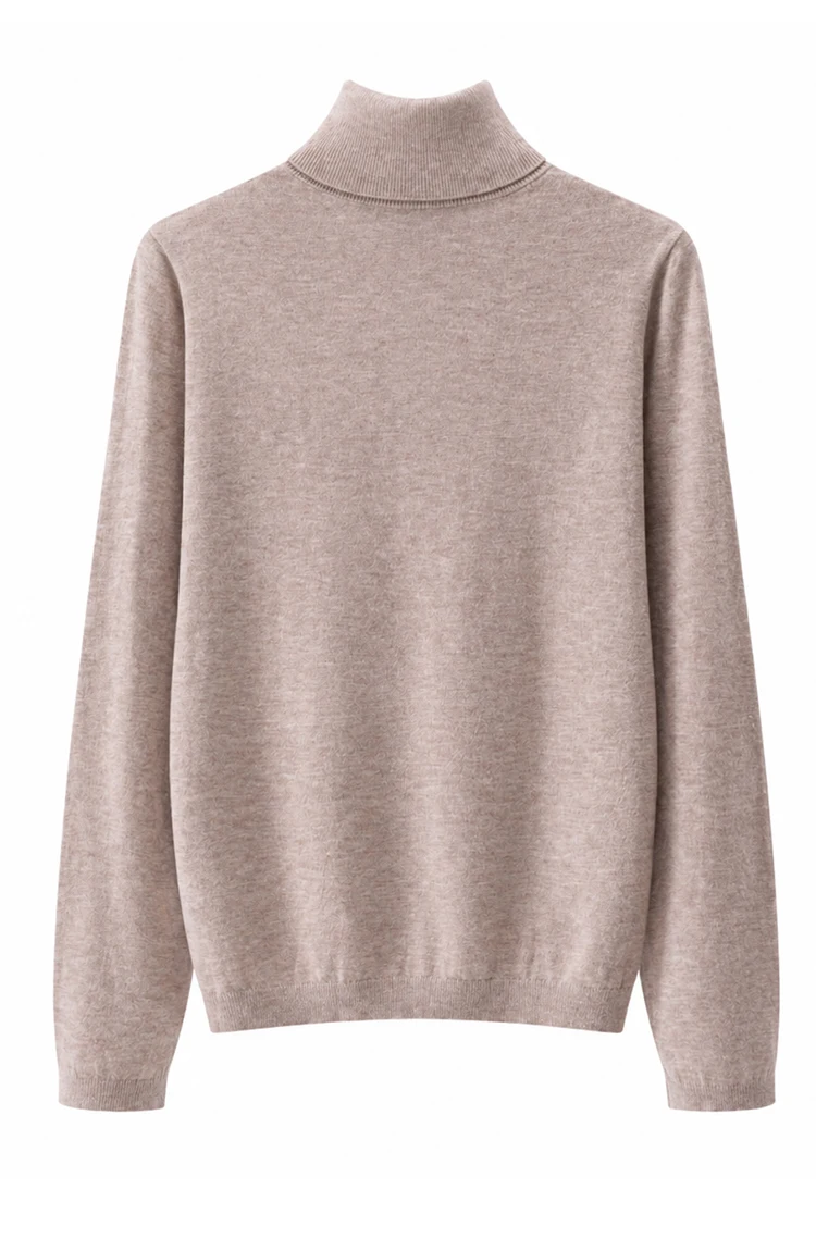 MZ62020 Damen Rollkragenpullover aus Kaschmir-Modal-Mischung, Langarm, Weiche Textur, Oberteil für Herbst und Winter, Ideal für den Alltag und zum Schichten. – Detail 12
