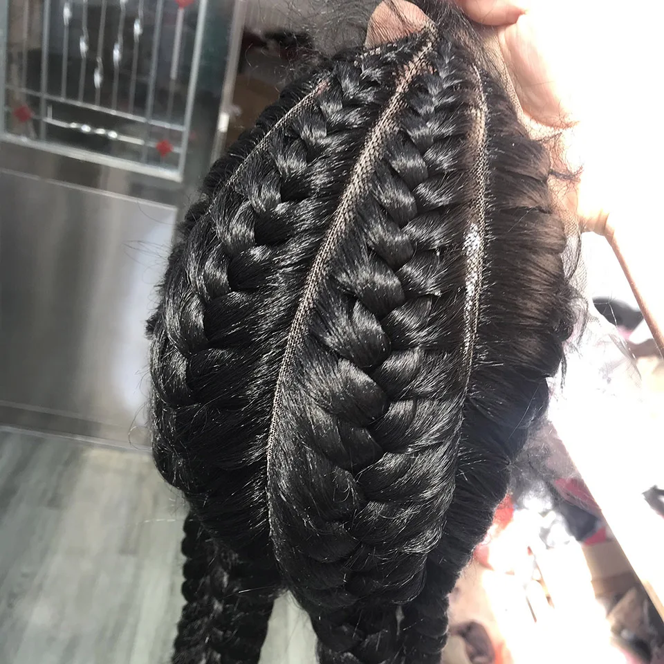 

Charisma Long Braided Wigs Braids Lace Front Wigs African Synthetic Wig with Baby Hair for Black Women Box Braid Wig