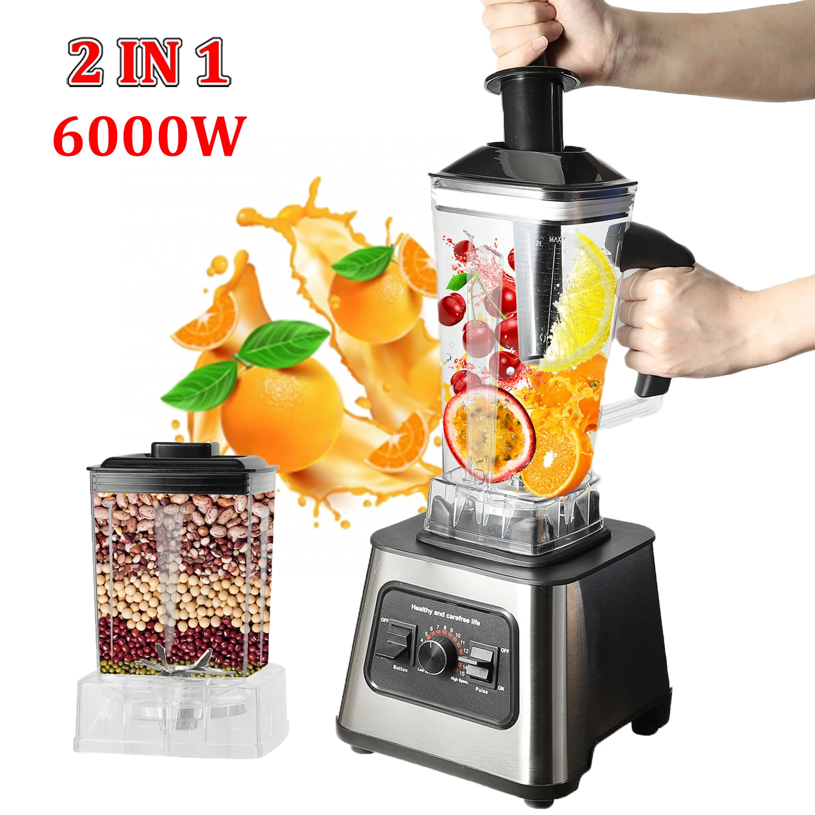 6000 واط خلاط قوي خلاط عصارة صانع عصائر الجدول الخلاطات منتج أغذية الأطفال 2 في 1 خلاط كهربائي ل الجوز الجليد