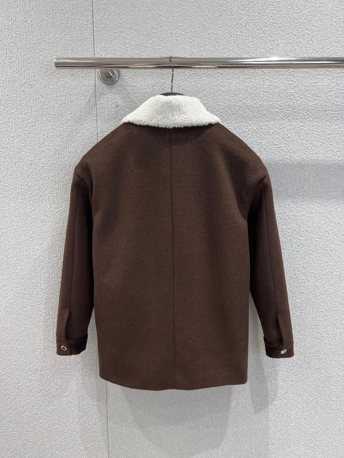 

Новинка 2025, пальто, куртка без рукавов, на молнии, шерстяные пуговицы, карманы, однотонное, универсальное, для похудения, обтягивающее фигуру, зима-осень