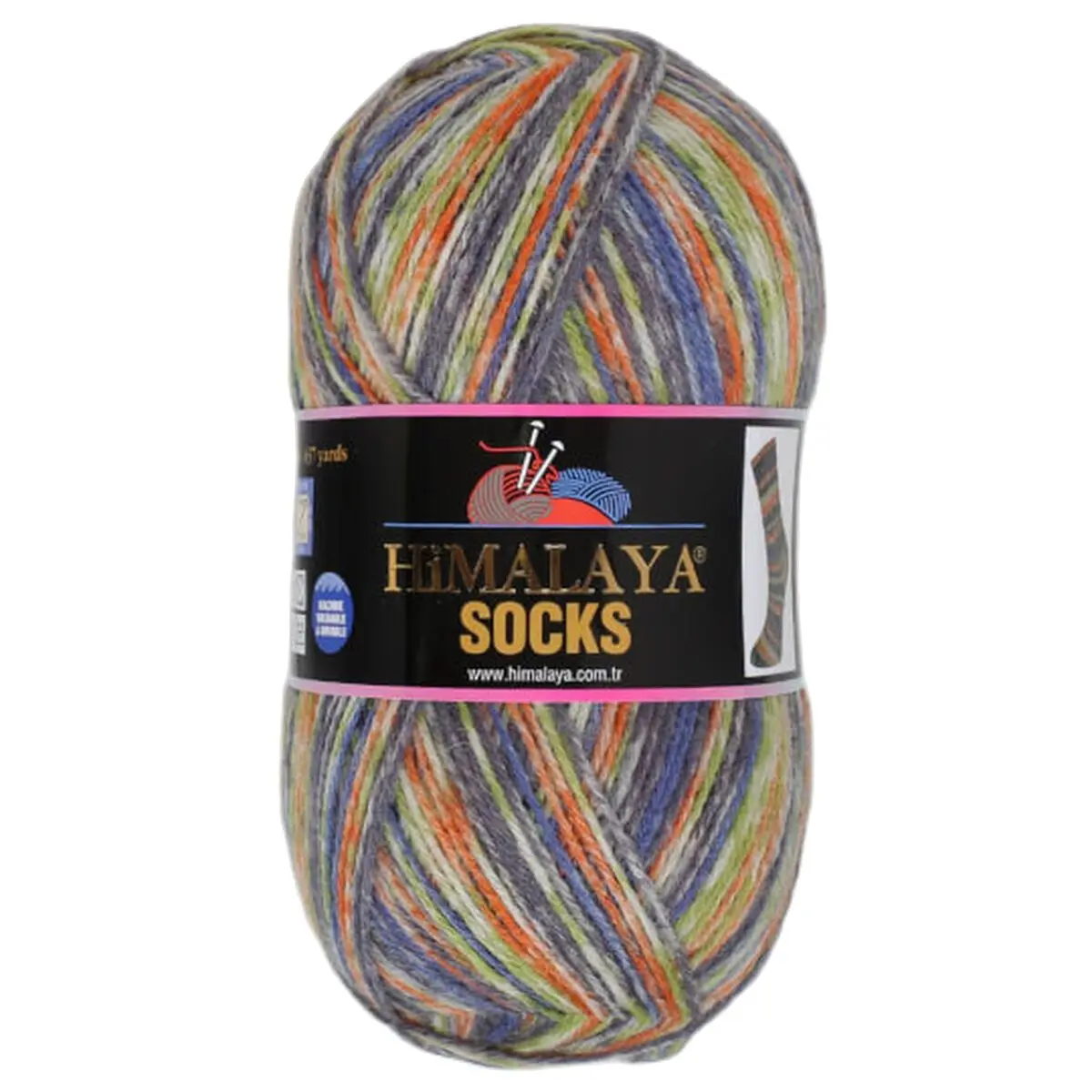 

HIMALAYA EBRULI SOCKS HAND KNITTING YARN 75% Superwash Wool 25% Nylon 400 Mt. 100 Gr. Feel Your Feet Warm 5 PCS