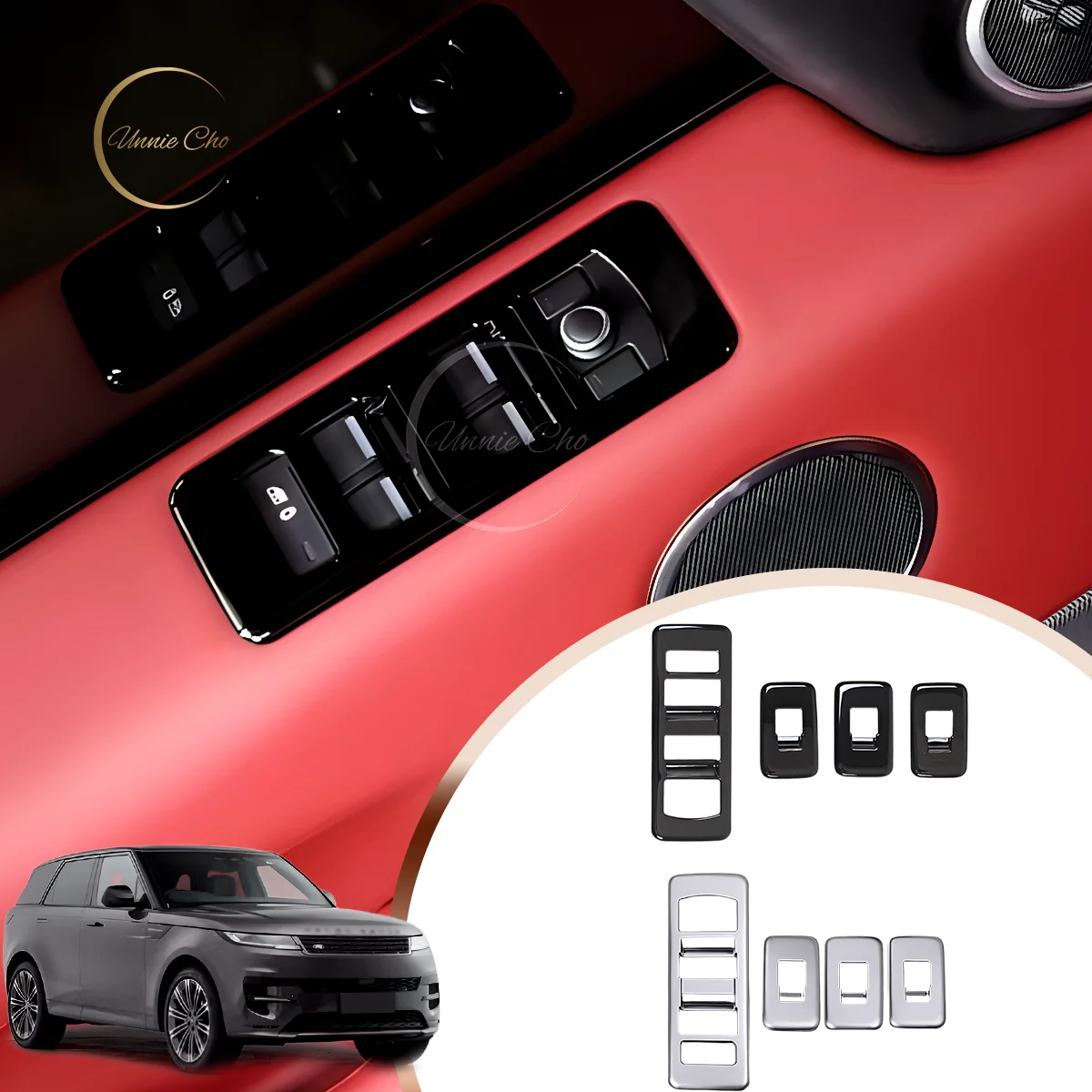 

Window Switch Cover Trim for Range Rover Sport L494 Vogue L405 Decorations Accessories ABS Chromed Glass Lifting Button Frame