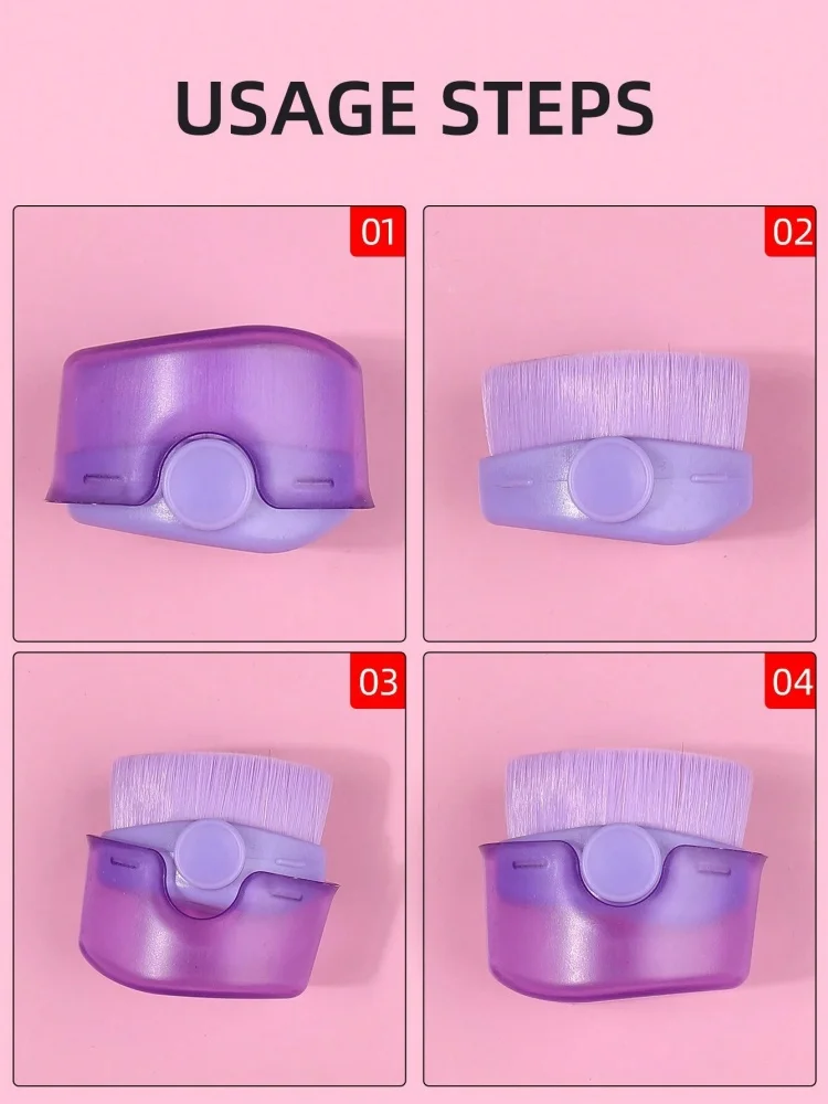 1pcs Color Shaped Powder Brush with Soft Bristles a Makeup Tool Accessory Specifically for Cleaning Nail Polish Dust