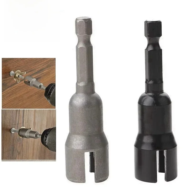 Douille d'aile à tige hexagonale de 1/4 pouces, longueur 65mm, douille papillon, longue puissance, écrou d'aile, prise fendue de 12mm