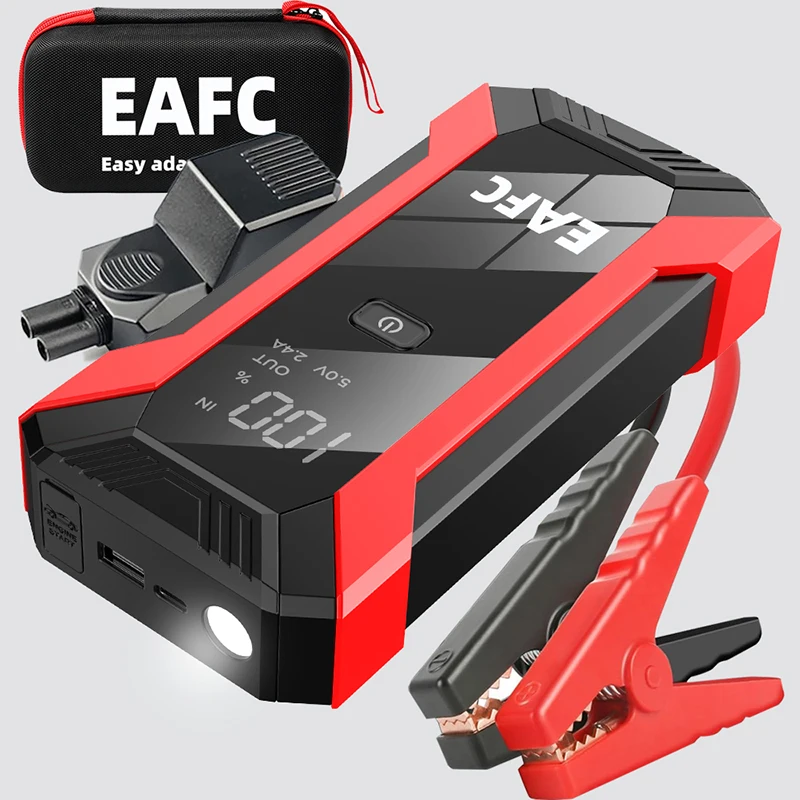 EAFC 2000A Starthilfegerät, 12-V-Lithium-Batterie-Booster-Pack, tragbare Starthilfebox, Powerbank für bis zu 6,0 l Benzin- und 4,0 l Dieselmotoren