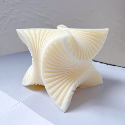 3D Square Ribbed Candle Mold Geometric Spiral Twirl Silicone Molds Abstract Art Swirl Wax Mould