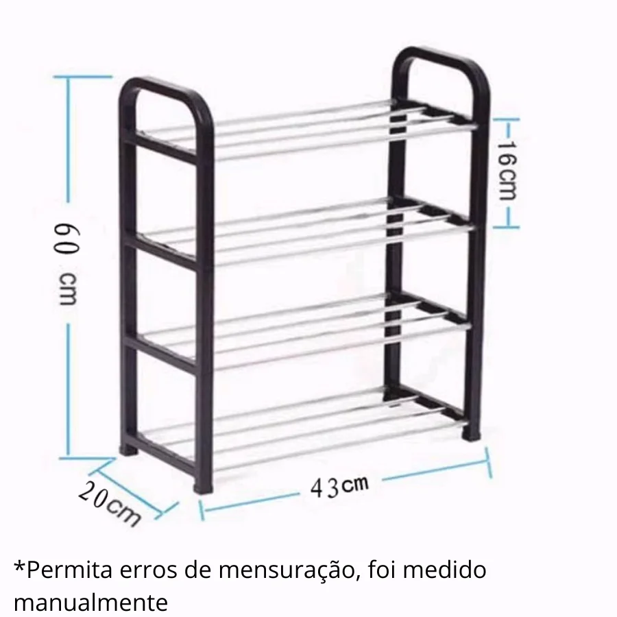 Sapateira Minimalista Resistente Ajustável para Armário Casa Quarto Apartamento Organizador - Envio Rápido para todo o Brasil