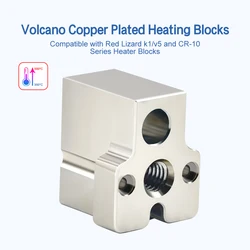 CR10 Heated Block Volcano Large Flow High-temperature Copper Plating Heating Block for CR10 3D Printer Parts