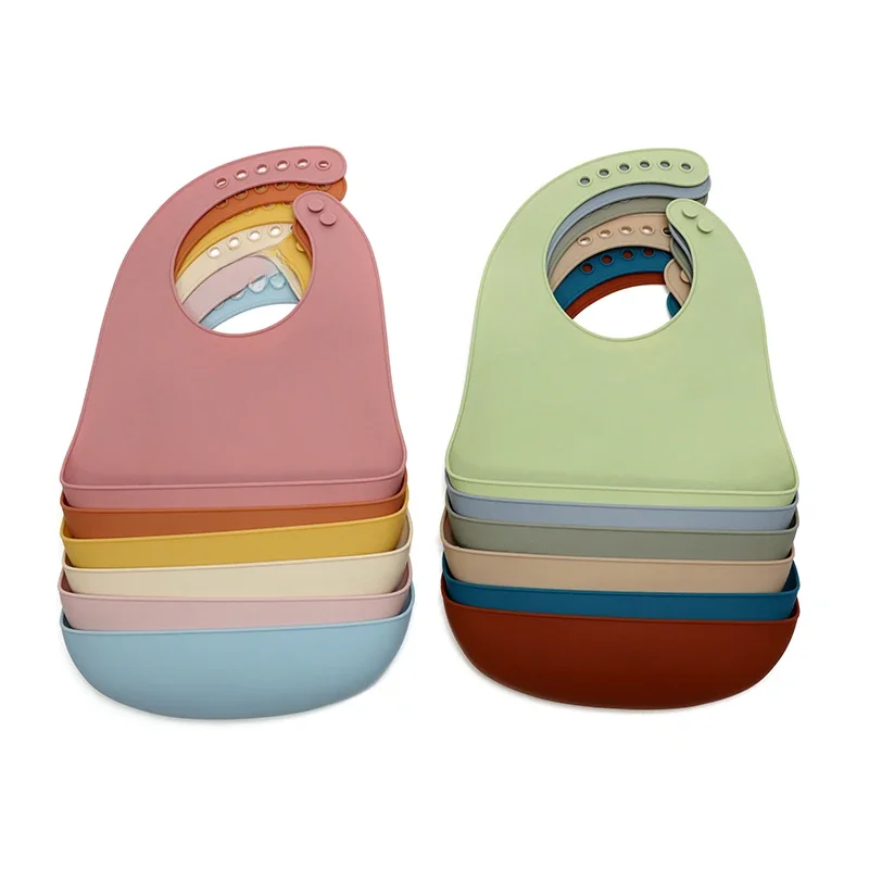 Bavoirs imperméables pour bébé, 1 pièce, bavoirs d'alimentation pour nouveau-né, tissus à roter, bavoir réglable en Silicone souple, accessoires pour bébé