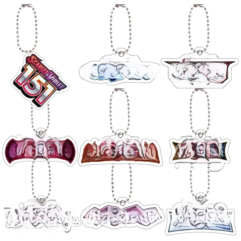 Porte-clés en acrylique, série Pokemon, Logo Ptcg Live, bricolage, carte de Collection de jeu créative, sac fait maison, décoration pendentif cadeau