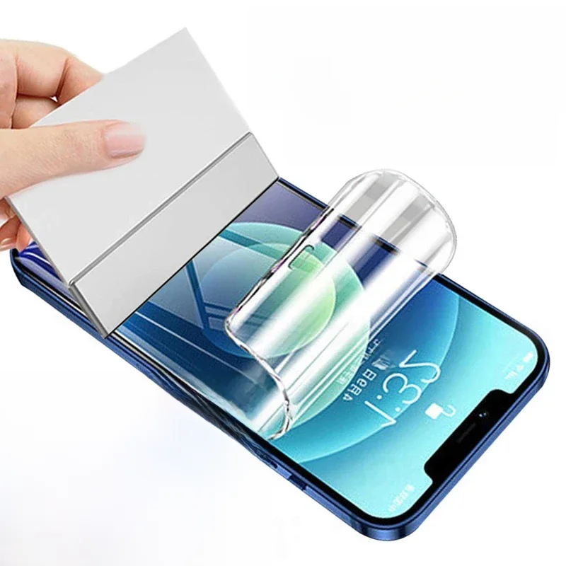 Película de hidrogel macia, 4 unidades, para iphone 15 13 14 16 12 11 pro max, protetor de tela de