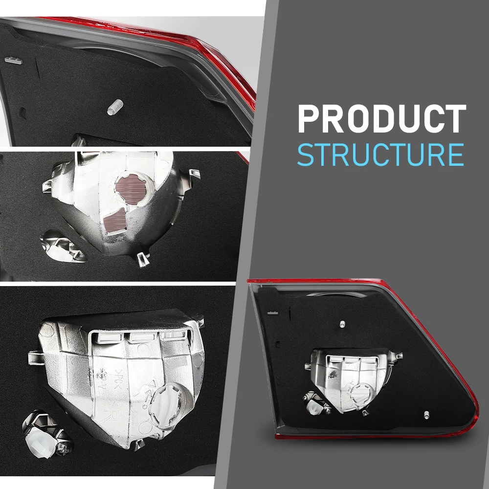 1 زوج أضواء خلفية خلفية الداخلية صالح ل 2011 2012 2013 تويوتا كورولا اليسار واليمين عدسة حمراء كروم الإسكان مقاوم للماء سنوبروف #5