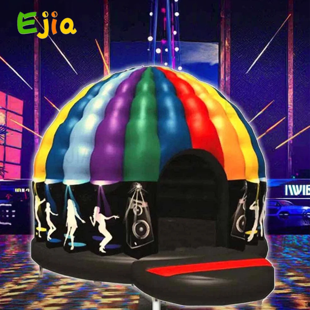 10ft/3m  PVC Inflatable Disco Dome Bounce House Jumping Castle Music  Dance Dome Tent  For Party Wedding Event with Disco lights