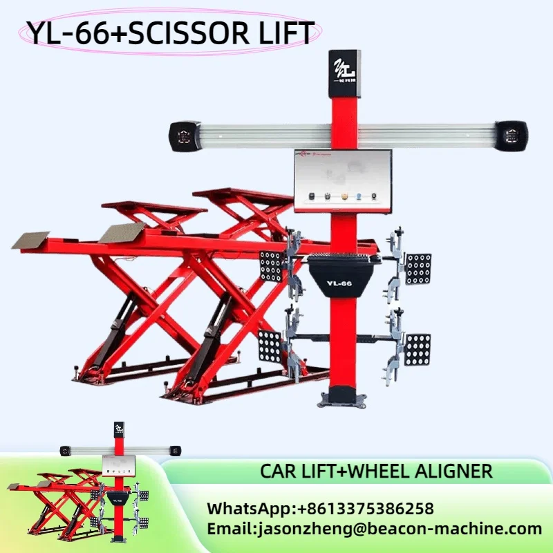 4000KG Mobile Scissor Car Lift Movable Lifter Tire Aligner Equipment 3D Car Four Wheel Alignment Machine