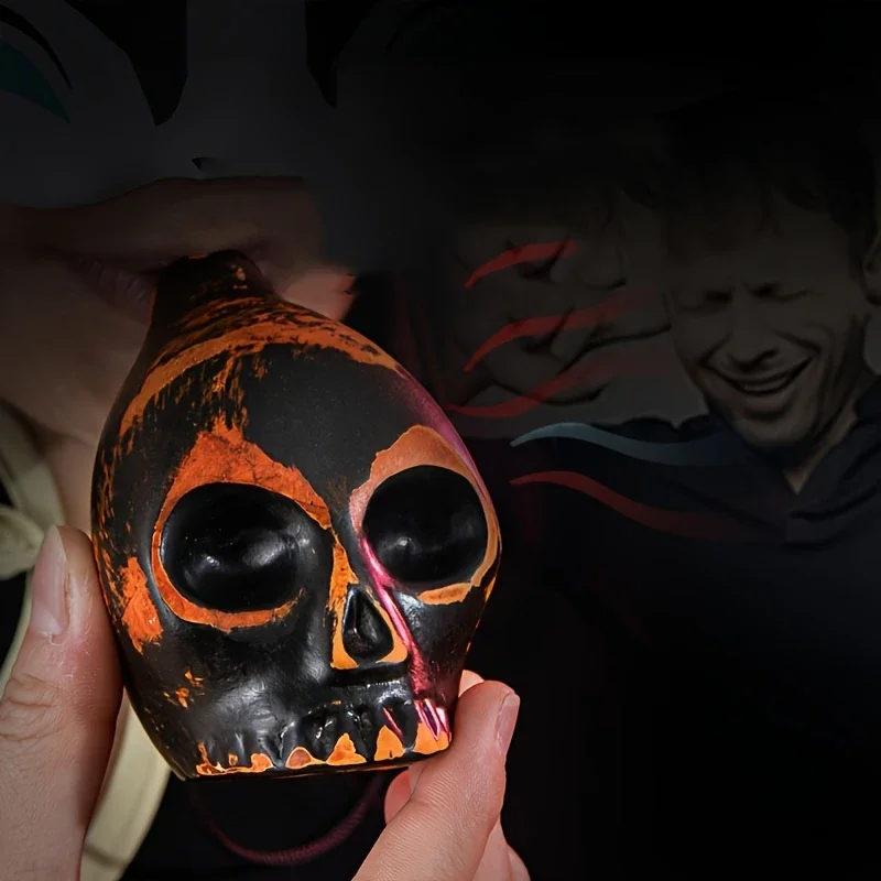 Silbato de muerte azteca de 1 pieza, réplica de instrumento de calavera de cerámica hecha a mano, regalo único para entusiastas de la historia y coleccionistas, No